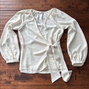 NWT Trina Turk Hue Cream Wrap Blouse